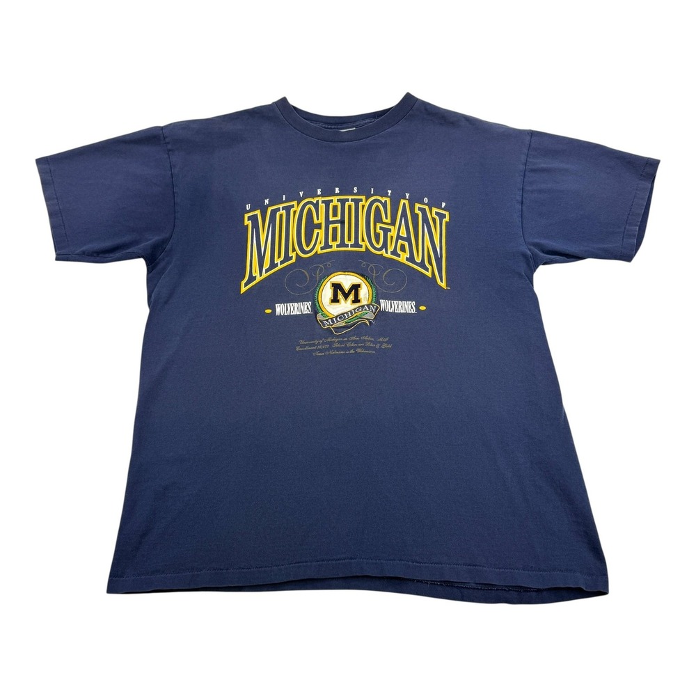 Vintage Michigan Wolverines Shirt Mens XL NCAA Football Midwest Embroidery 90s